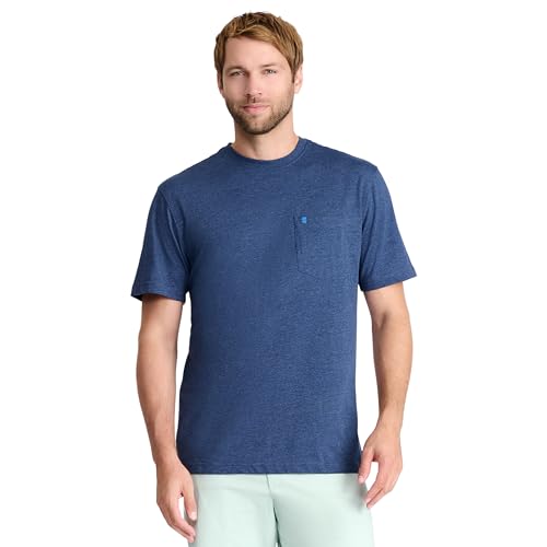 Izod Herren Saltwater, kurzärmelig, mit Tasche T-Shirt, Club Blue, X-Groß