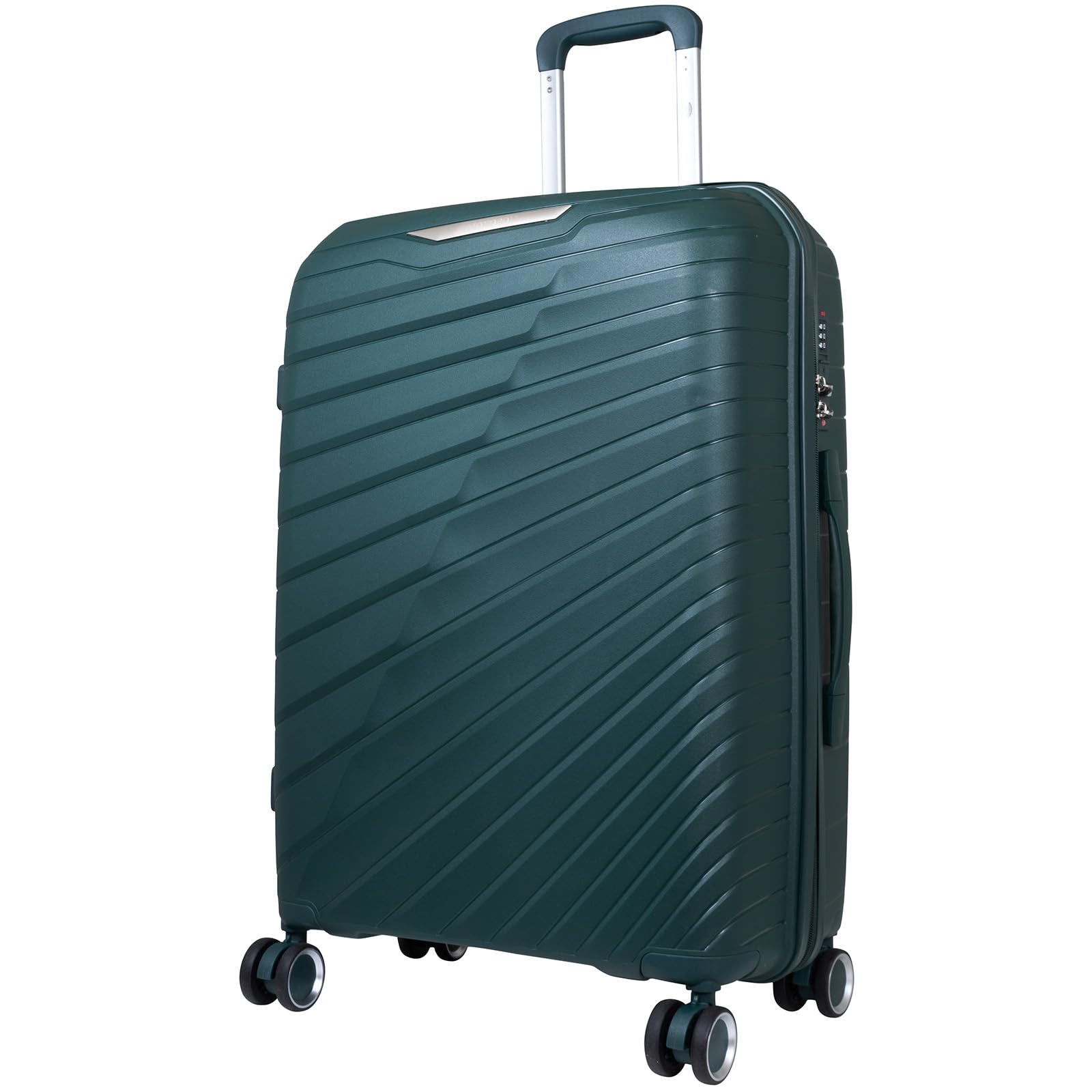 Trendyshop365 Koffer mittelgroß Hartschale (PP) Monza 67cm 70 Liter 4 Rollen Grün