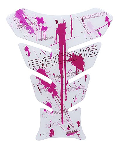 BIKE-label Tankpad 3D Racing Pink White Splatter Tank Schutz für Motorrad Tank 500333