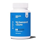 AEON LABS® Vitamin C + Zink - mit 1000mg Vitamin C - Hochdosiert, vegan und laborgeprüft - 300 Kapseln