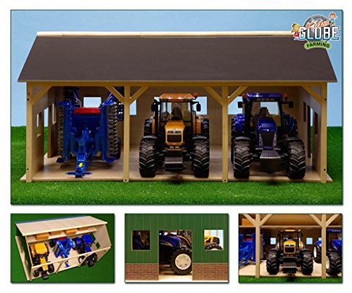 Van Manen Kids Globe Farming Schuppen (aus Holz, mit DachbodenGröße 55 x 77 cm, Maßstab 1:16, ohne Traktor, einfache Montage) 610340