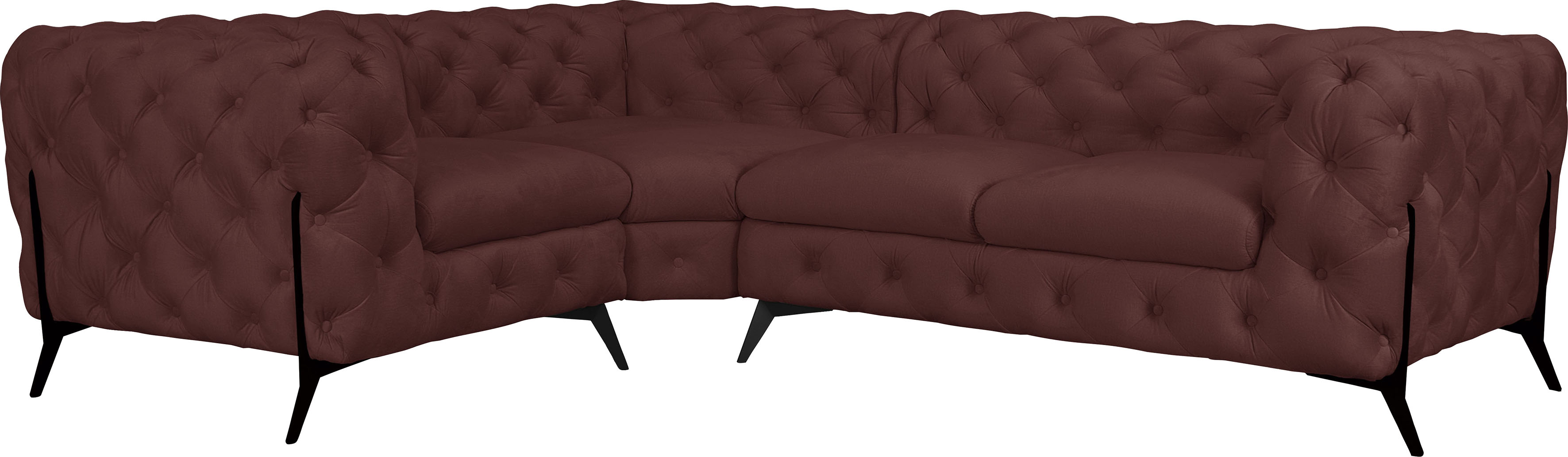 Leonique Chesterfield-Sofa "Amaury", moderne Chersterfield-Optik, Breite 262 cm, Fußfarbe wählbar