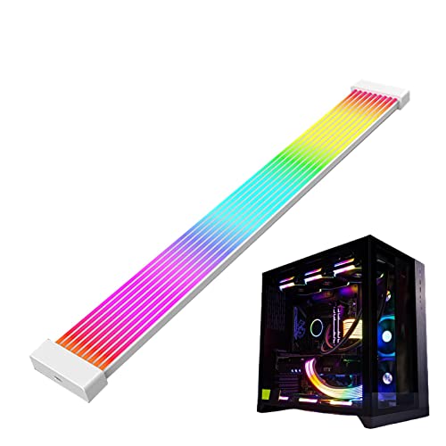 delr RGB-PC-Kabel,Netzteil Ummanteltes Verlängerungskabel | 24-poliges/3x8-poliges ATX-Motherboard, GPU, superhelles Computerzubehör für Computerspielgehäuse