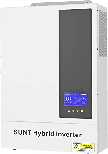 PMSUN 3.6KW 48V Solar Hybrid Inverter MPPT Charger Max 500V PV Input AC220V Output with Timed Charging and Discharging for Peak Cutting and Valley Filling,Support WiFi and Bluetooth Communication