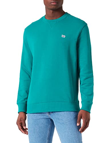 Lee Herren Plain Crew SWS Sweatshirt, Blau (Midnight Navy Ma), Small (Herstellergröße: S)