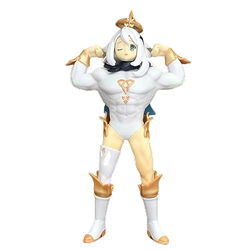 EyLuL 23cm.Anime Genshin Impact Muskel Paimon Figur Spiel Nettes Starkes Fitness Stehendes Paimon Modell Puppe Geschenk