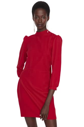 Trendyol Damen Binding From Red Neck Casual Dress, Rot, 34 EU