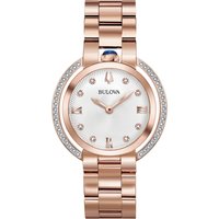 Bulova Damen Analog Quarz Uhr mit Edelstahl Armband 98R248