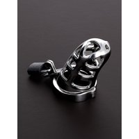 Triune - brutaler Keuschheitskäfig aus Edelstahl, 4.5 cm Innerdurchmesser Ring