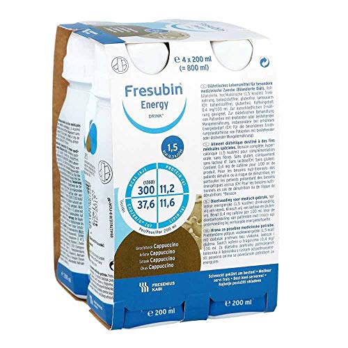 Fresenius Kabi Fresubin Energy Drink Cappuccino Trinkflasche, 4 x 200 ml, 1er Pack (1 x 2,75 kg)