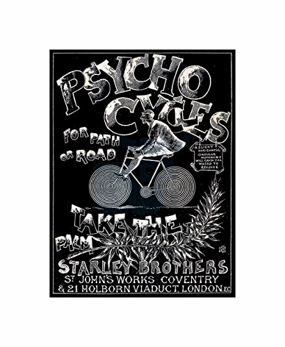 Wee Blue Coo Leinwanddruck Psycho Cycles Vintage Werbung