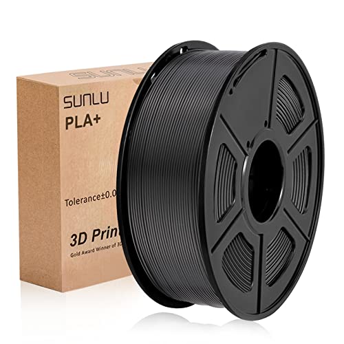 PLA+ Filament 1.75mm, SUNLU PLA plus Filament for 3D Printer, Dimensional Accuracy +/- 0.02 mm, PLA+ Black 1KG