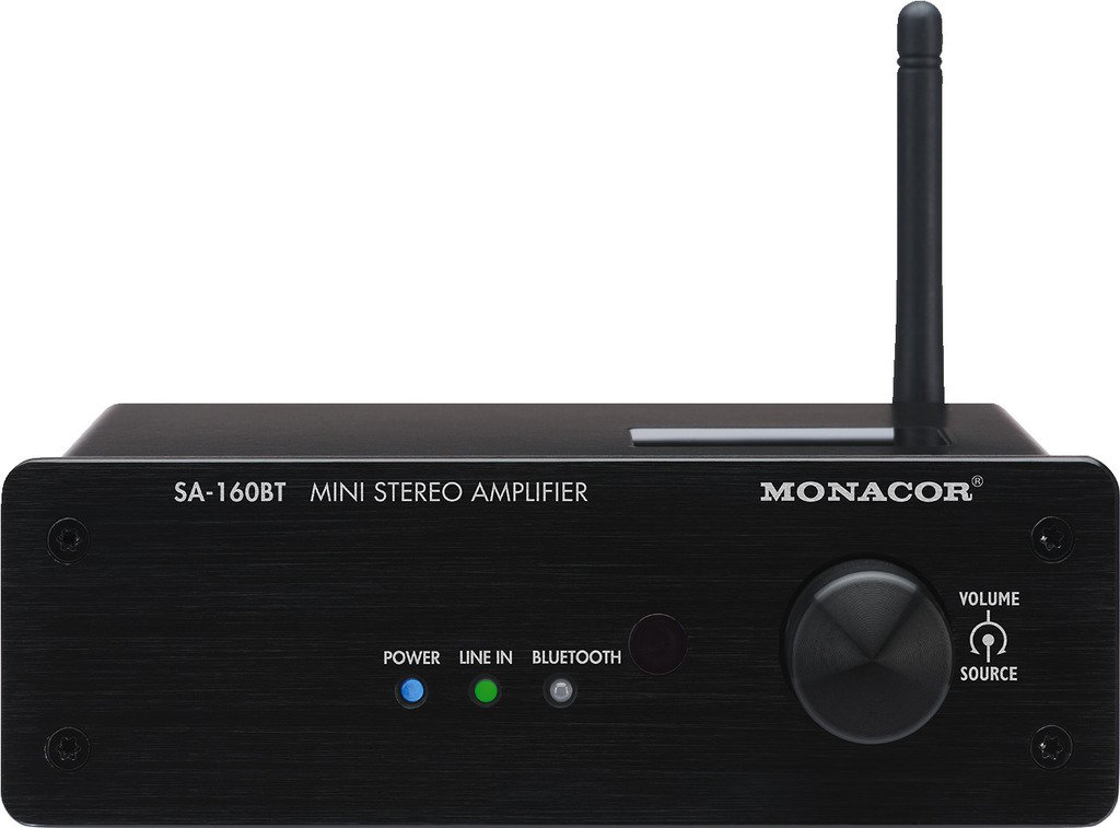 Monacor SA-160BT Mini Stereo-Verstärker, 2 x 30 W schwarz