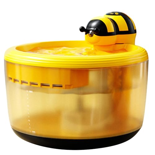 RRXIMHTT Honeybee Wasserspender für Haustiere, kabelloser Katzenwasserspender, ultra-leise, fortschrittliche Filtertechnologie, automatischer Hundewasserspender, leise Pumpe, 4-stufige Filtration für