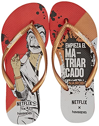 Havaianas Damen Slim Nairobi Casa de Papel Netflix Flip-Flop, Red Crush, 41/42 EU