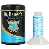 Dr. Bauers Premium Zahnseide 100m in stylischer schwarzer Metalldose mit Deckel, nachfüllbar, mit Minze Geschmack - Tape-Floss - ungewachst