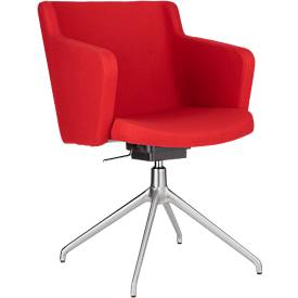 Konferenzstuhl Sitness 1.0, dreidimensionale Sitzfläche, höhenverstellbar, drehbar, rot