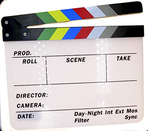 Klapperbrett Plexiglas, trocken abwischbar, für professionelle Filmen zum Synchronisieren von Film und Sound