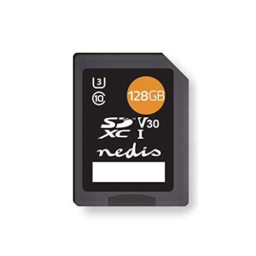 Nedis - Speicherkarte - SDXC - 128 GB - Schreiben mit bis zu 80 Mbit/s - Lesen mit bis zu 45 Mbit/s - Klasse 10 - Geschwindigkeitsklasse UHS-I
