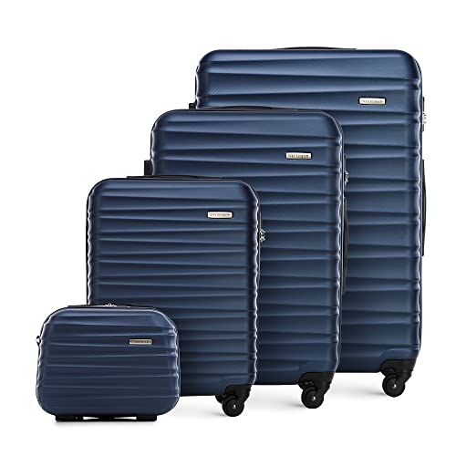WITTCHEN Koffer-Set 4tlg. Reisekoffer | Navy Blau | 77x29x52 | Kapazität: 195L | Gewicht: 11,2kg