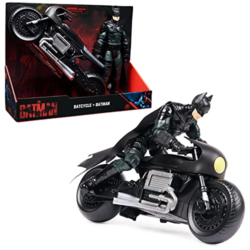 Batman "The Batman" authentisches Bat-Cycle mit 30cm Batman-Actionfigur inkl. Stoffumhang im Batman-Kinofilm-Look