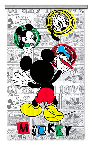 AG Design Disney Mickey Mouse Kinderzimmer Gardine/Vorhang, 1 Teil, Stoff, Multicolor, 140 x 245 cm