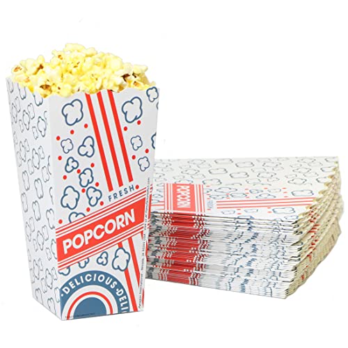 Popcorn-Schaufelbox 48E (50 ml), gestreiftes und knallendes Kernel-Design, 25 Stück