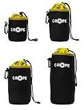 C-Rope Neopren Objektivbeutel mit Fleece-Fütterung als Schutztasche für Objektive und Kamerazubehör, (4er Set), Größe S, M, L, XL