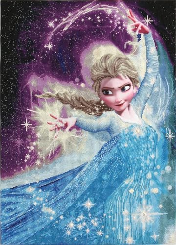 Diamond Dotz CD-851900113 Disney Frozen, "Princess Elsa Magic", ca. 58 x 80 cm groß, Diamond Painting, Malen mit Diamanten, funkelndes Bild zum Selbstgestalten, für Kinder und Erwachsene
