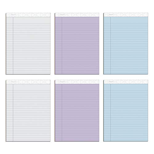 Tops Prism+ Schreibblöcke, 21 x 29 cm, verschiedene Farben, je 2 Stück: Grau, Orchidee, Blau, Protokolllinien, 50 Blatt, perforierte Seiten, 6 Stück (63116)