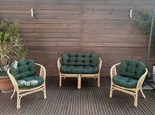 Gartenbankauflagen 6 teiliges Sitzkissen-Set Sitzpolster für Gartengarnitur Set Steve JCG1 (Khaki, Polyester)