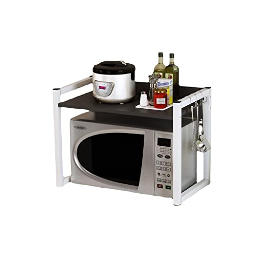 VIRAZE Küchenregal Boden Mikrowelle Regal Ofen Lagerregal Home Double Counter Top Tischplatte Reiskocher Schrank (Color : Black)