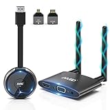 HDMI Wireless Transmitter und Receiver, 5G Wireless HDMI Extender Funkübertragung für Dual Screen Streaming von Laptop, PC, Kamera zu Projektormonitor, Unterstützt YouTube, Neflix