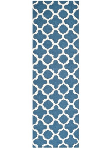 Safavieh Strukturierter Teppich, CAM130, Handgetufteter Wolle, Marineblau/Elfenbein, 120 x 180 cm