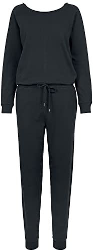 Urban Classics Damen Ladies Long Sleeve Terry Jumpsuit, Schwarz (Black 00007), Small