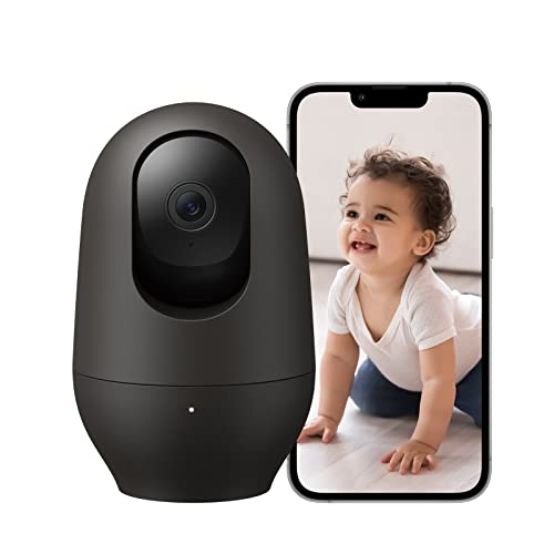 nooie 2K Babyphone, 360° Schwenk-/Neige-WLAN-Haustierkamera mit Telefon-App, Überwachungskamera für den Innenbereich, AI-Bewegungs-Tracking, Nachtsicht, Zwei-Wege-Audio, kompatibel mit Alexa/Google