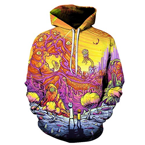 Herren Kapuzenpullover Rick Morty Fashion Casual Funny 3D Printing Hip-Hop Casual Kleidung Gr. XS, Farbe17
