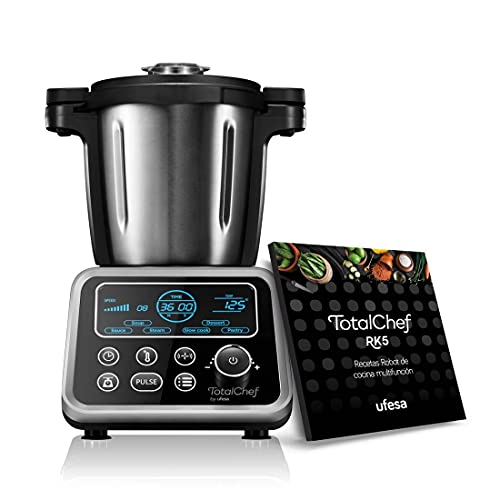 Ufesa Totalchef RK5 Küchenmaschine mit mehreren Kochprogrammen, 1700 W Leistung, LCD-Display, Kanne mit 3,5 l Fassungsvermögen, inkl. Rezeptbuch und integrierter Waage