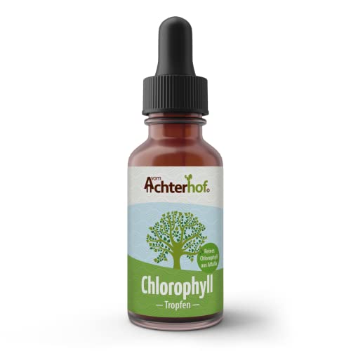 Chlorophyll Tropfen 50ml | 200mg flüssigem Chlorophyll aus naturreinem Alfalfa | 30 Tagesdosen | vegan | vom Achterhof