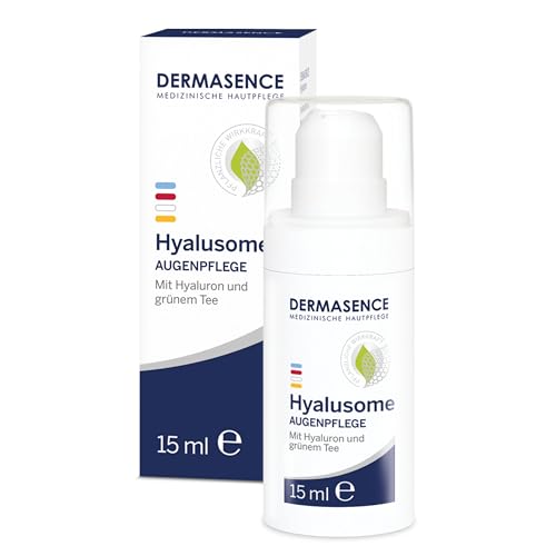 DERMASENCE Hyalusome Augenpflege, 15 ml - Spendet Feuchtigkeit, beruhigt und regeneriert die Haut am Auge - für die feuchtigkeitsarme Augenregion - mit Hyaluron und Grüner-Tee-Extrakt - parfümfrei