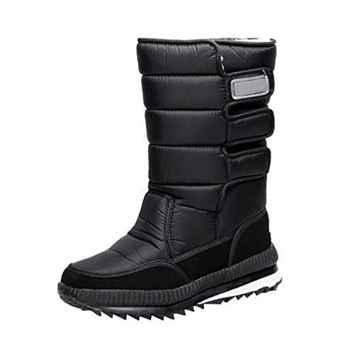 LvRao Winterschuhe Wasserdicht Herren Schuhe Wasserfest Schneestiefel Outdoorschuhe Winter Boots # Schwarz 47