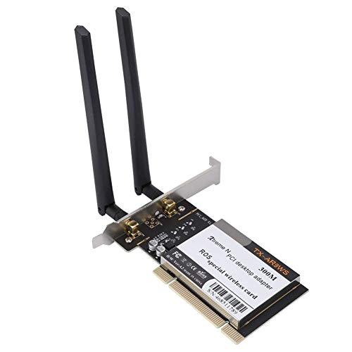 fasient WiFi-Karte, AR9220 300M PCI-Desktop-PC Dualband-2,4/5G-Drahtlosnetzwerkkarte für Windows XP/7 32/64 Bit, Windows 8 32/64 Bit, Windows 10 32/64 Bit, ROS