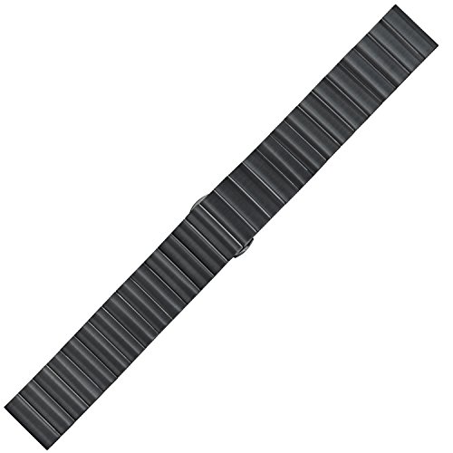 Eichmüller Metallband - massiv - Edelstahl - schwarz -22mm mit Faltschließe & Drückern