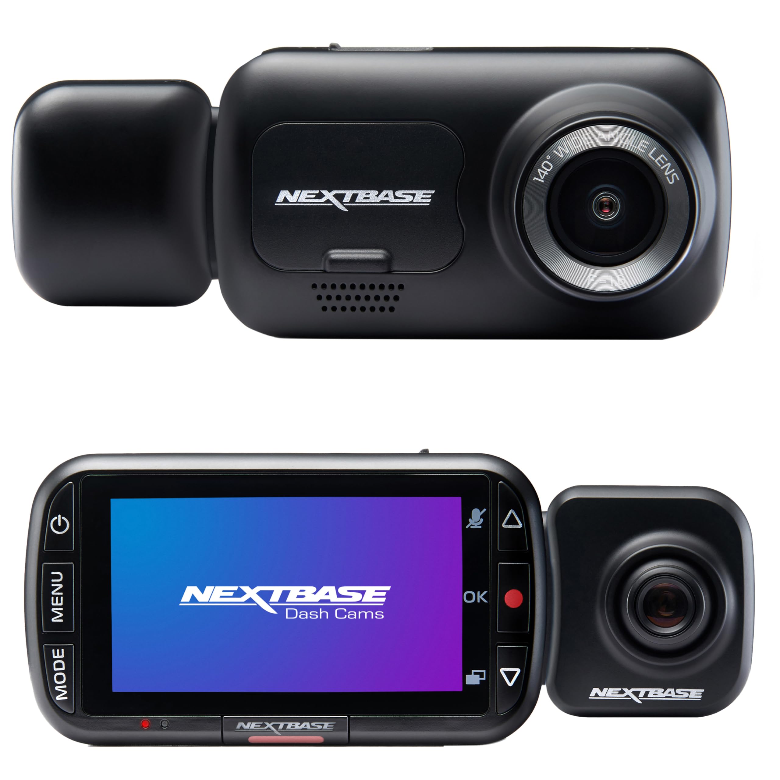 Nextbase® 222X Dashcam mit Front- und Rücksichtkamera, Full HD 1080p / 30fps HD Aufzeichnung im Auto, 2,5 Zoll Display, 140° Weitwinkel, intelligenter Parkmodus, mit innovativer Halterung
