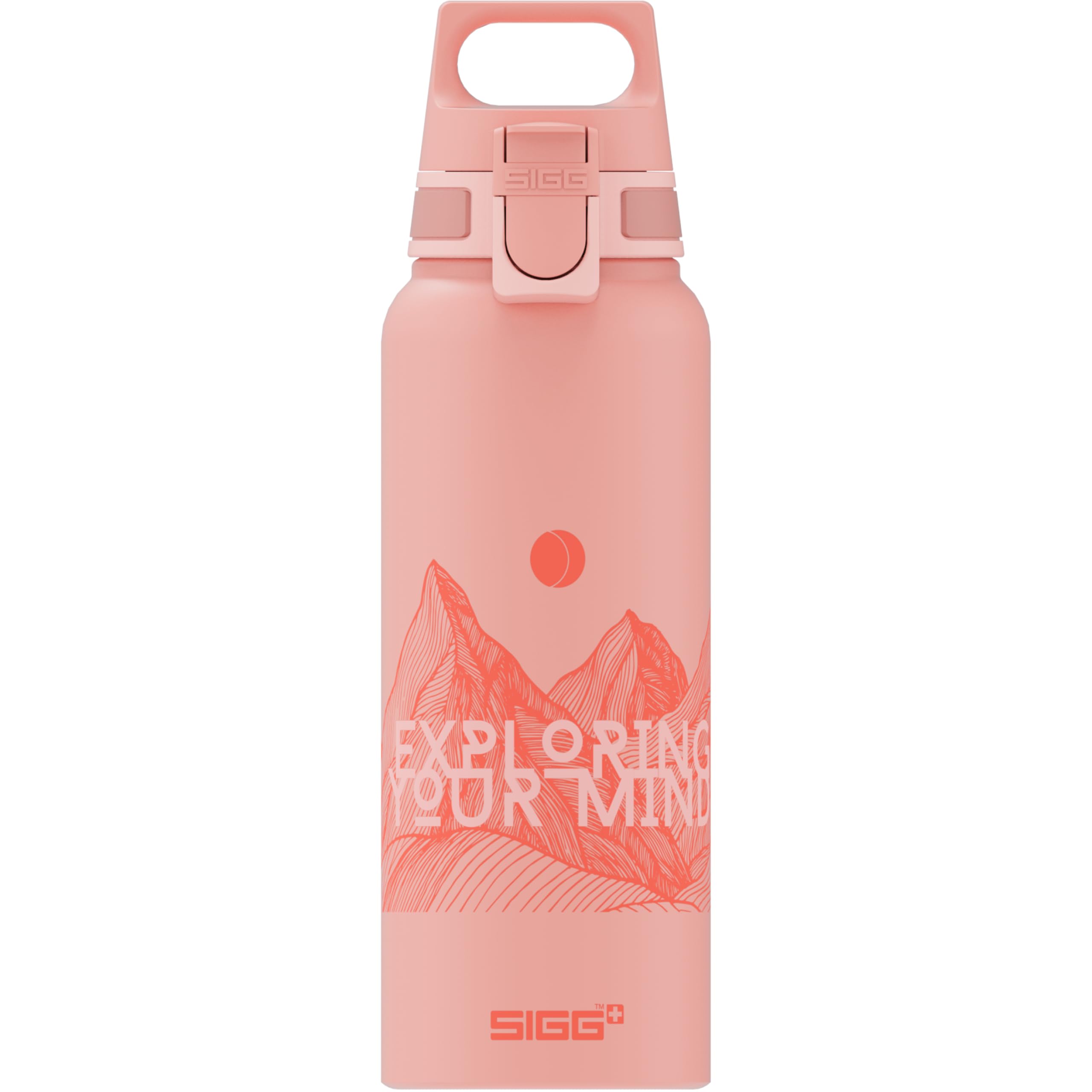 SIGG WMB ONE Pathfinder Shy Pink Wasserflasche (1.0 L), schadstofffreie und auslaufsichere Trinkflasche, federleichte Trinkflasche aus Aluminium, Made in Switzerland