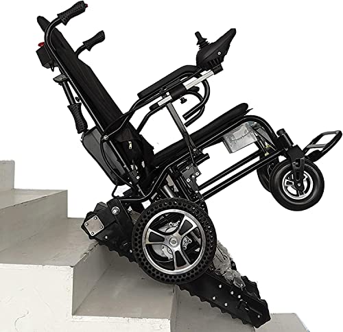 TOTLAC Elektrischer Rollstuhl, intelligenter Leichter Rollstuhl, faltbares Treppensteigen, elektrischer Rollstuhl 150 kg/330 lb, EIN-klick-Umschaltung, 360 ° Universalsteuerung