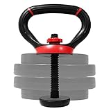 Yes4All Verstellbarer Kettlebell Griff/Kettlebell Griff für Platten - Kettlebell Gewicht Griff unterstützt bis zu 100 lbs & passt 1 & 2 Zoll Hantelscheiben