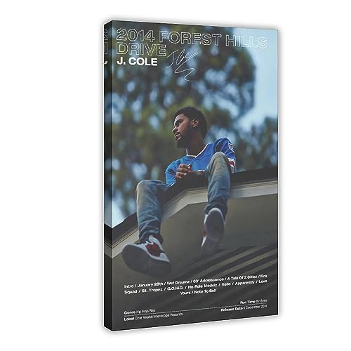 ppARK J.Cole I Album Cover Leinwand Poster Rapper Druck, Musikästhetische Wandkunst für Wohnheim Zimmer Dekoration Rahmen 12x18 Zoll