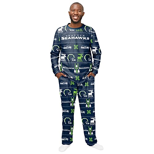 FOCO NFL Winter Xmas Pyjama Schlafanzug - Seattle Seahawks - S