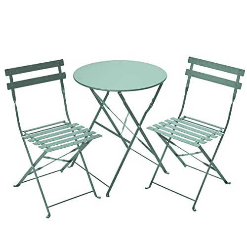 Gartenfreude, Stuhl + Tisch, Balkon, Terasse, Metall, hellgrün Bistro Set, 60 x 60 x 71 cm